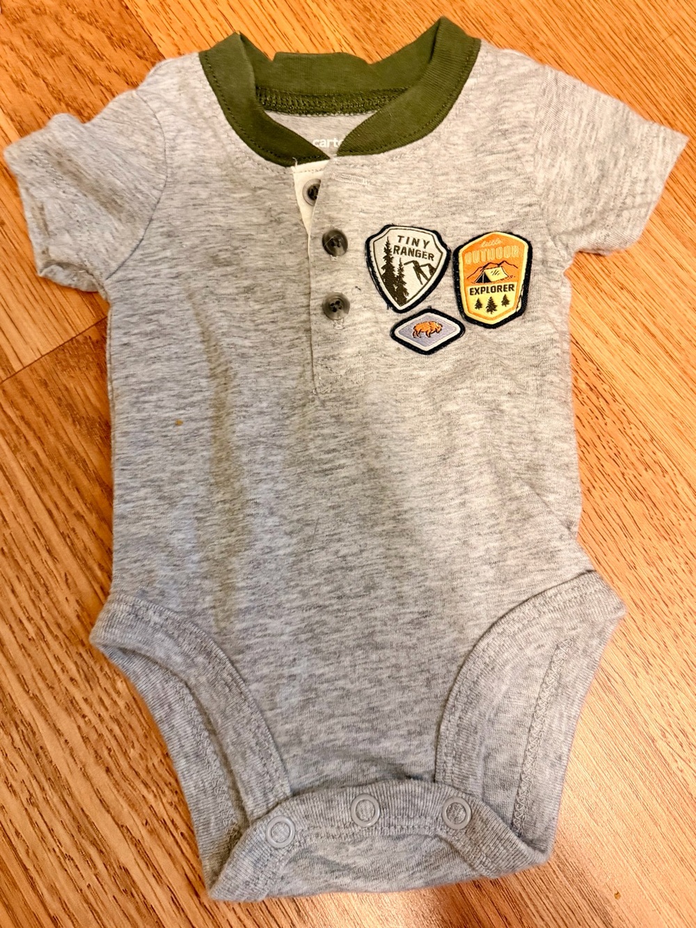 Carter's Baby Boy 2 Piece Camping Set Henley Bodysuit Pants Newborn - Picture 2 of 8